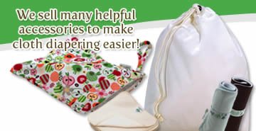 We sell many accessories to make cloth diapering easy.